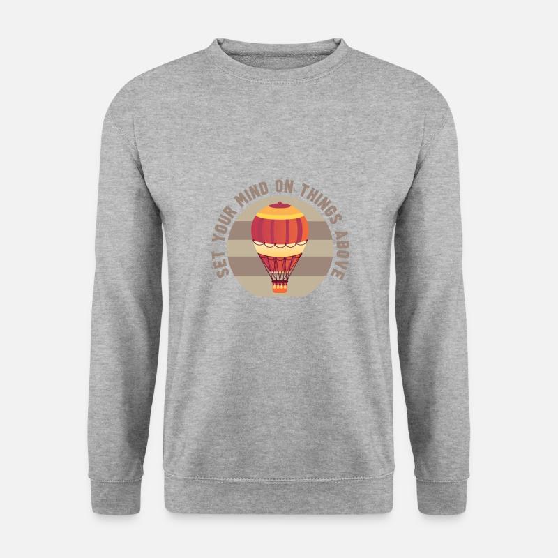Heißluftballon & Ballon Fahrer Geschenk - Unisex Pullover - Weißgrau meliert