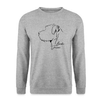 Border Terrier Profil Chiens Chien Wilsigns - Sweat-shirt Unisexe - gris chiné - Devant - Alina (178cm) & Michal (187cm)