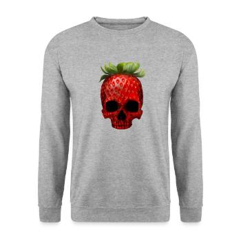 Strawberry Skull - Unisex Sweatshirt - salt & pepper - Front - Alina (178cm) & Michal (187cm)