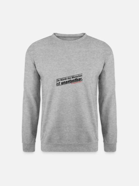 Grundgesetz Die Würde des Menschen ist unantastbar - Unisex Pullover - Weißgrau meliert