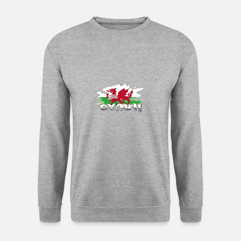 Wales Fanartikel - Unisex Pullover - Weißgrau meliert
