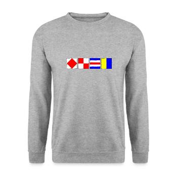 FoxtrottUniformCharlieKilo Plain - Unisex Pullover - Weißgrau meliert - Vorne - Alina (178cm) & Michal (187cm)