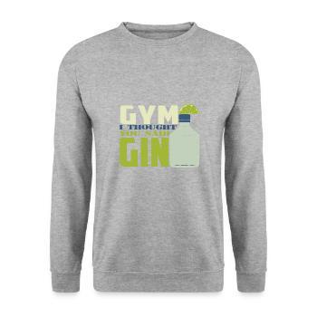 Bodybuilder Kraftsport Fitness Motiv - Unisex Pullover - Weißgrau meliert - Vorne - Alina (178cm) & Michal (187cm)