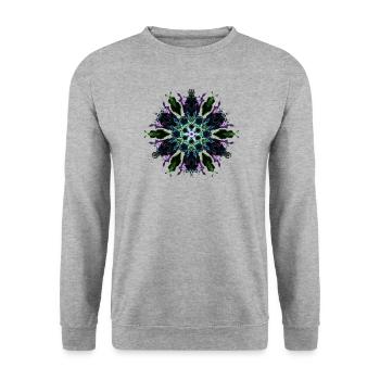 Purple Flower - Unisex Pullover - Weißgrau meliert - Vorne - Alina (178cm) & Michal (187cm)