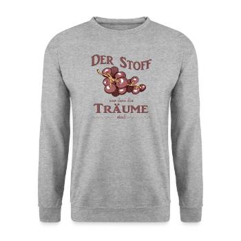 Der Stoff aus dem die Träume sind burgunder - Unisex Pullover - Weißgrau meliert - Vorne - Alina (178cm) & Michal (187cm)