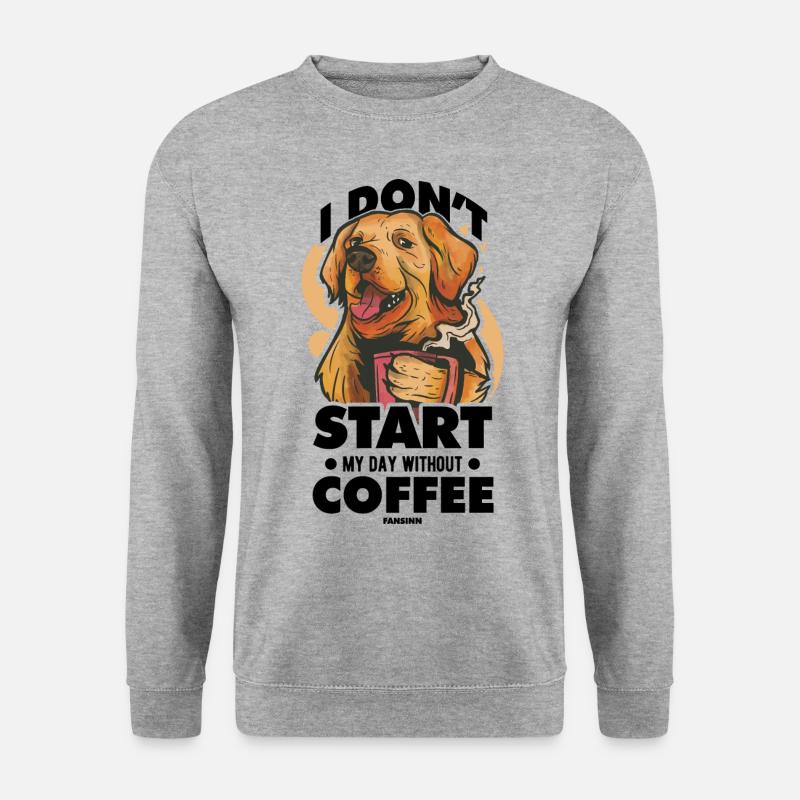 Kaffee - Unisex Pullover - Weißgrau meliert