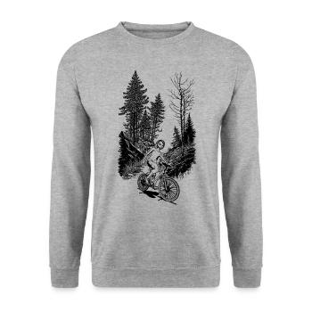 Design for unforgettable bike tours in nature - Unisex Sweatshirt - salt & pepper - Front - Alina (178cm) & Michal (187cm)