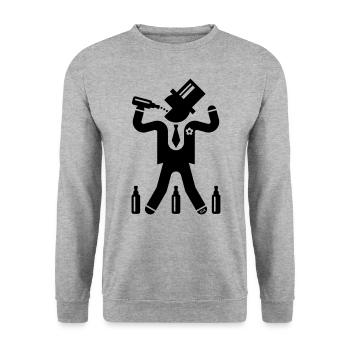 Marié avec 3 bières (enterrement de vie de garçon / enterrement de vie de garçon / L / B) - Sweat-shirt Unisexe - gris chiné - Devant - Alina (178cm) & Michal (187cm)