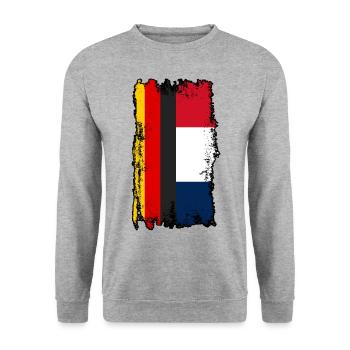 Franzosen Französisch Deutschland Frankreich - Unisex Pullover - Weißgrau meliert - Vorne - Alina (178cm) & Michal (187cm)