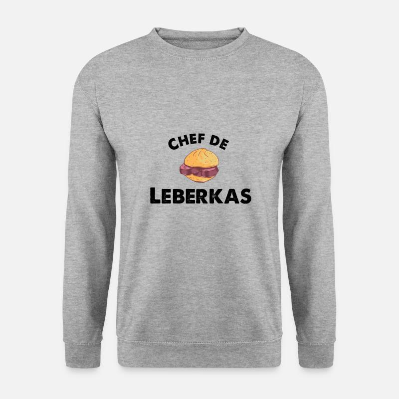 chef de leberkas - Unisex Pullover - Weißgrau meliert