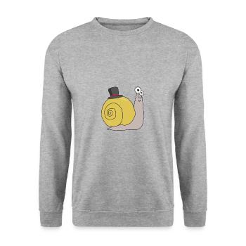 Schnecke mit Hut lustige Tiere für Kinder - Sweat-shirt Unisexe - gris chiné - Devant - Alina (178cm) & Michal (187cm)