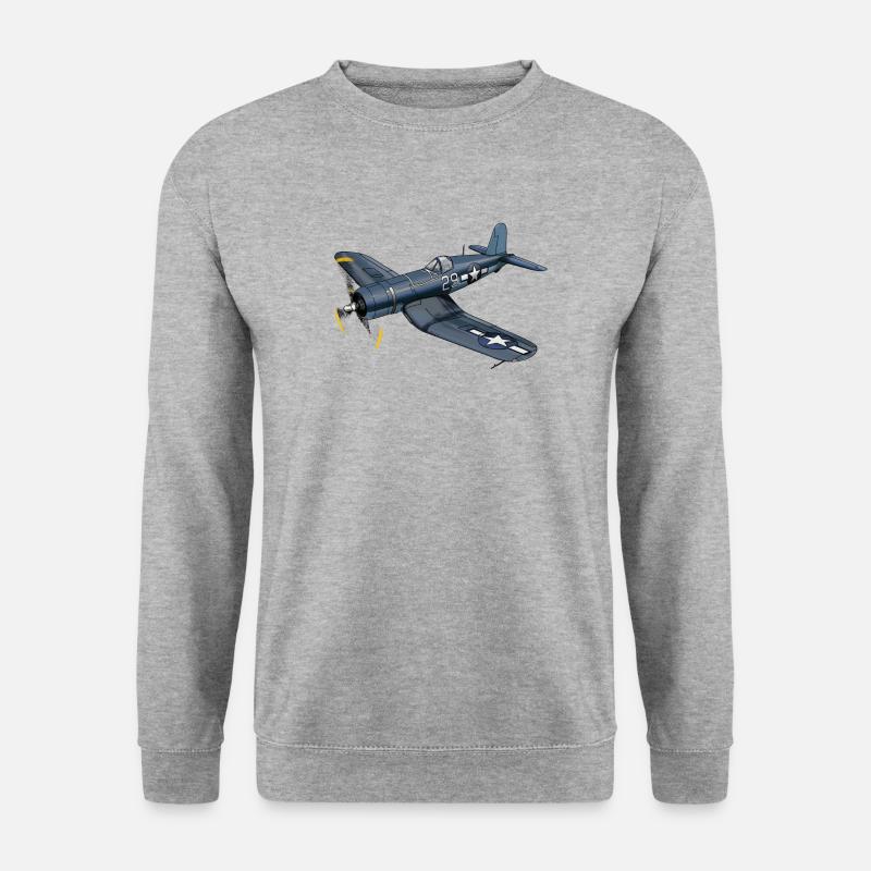 F4U Corsair - Unisex Pullover - Weißgrau meliert