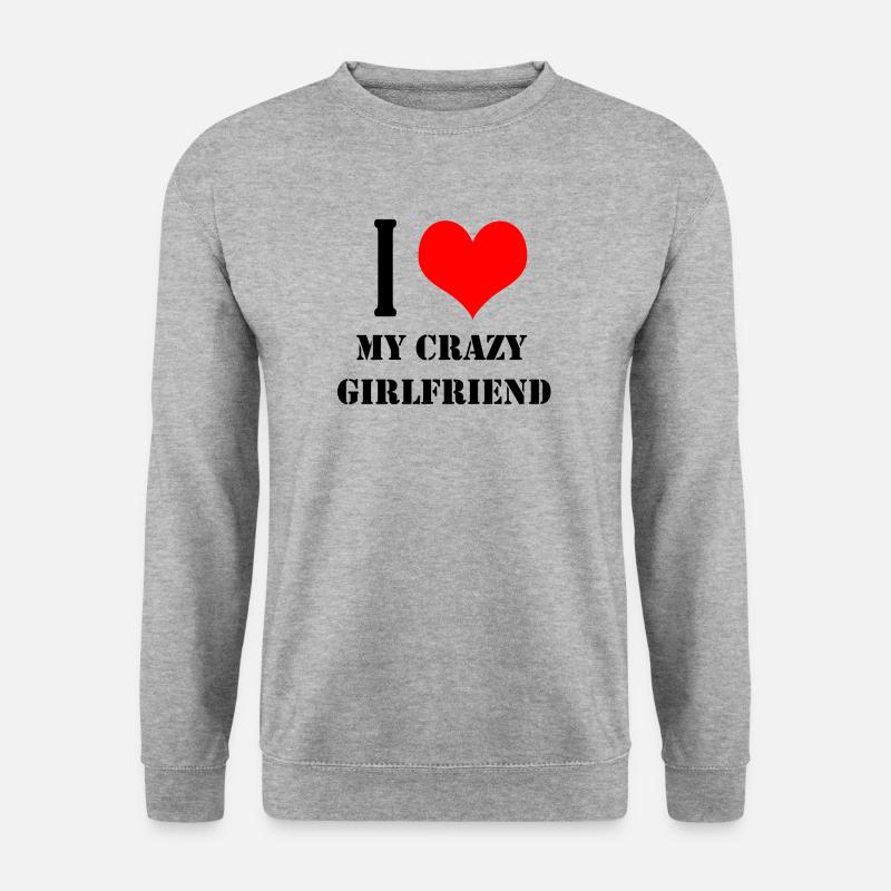 Love girlfriend - Unisex Pullover - Weißgrau meliert