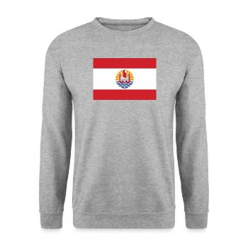 Polynésie - Unisex Pullover - Weißgrau meliert - Vorne - Alina (178cm) & Michal (187cm)