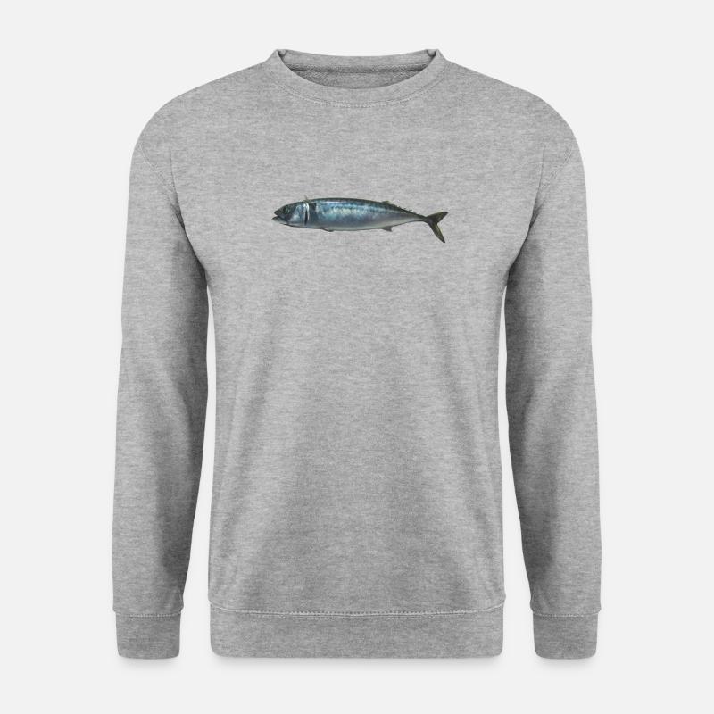 Fisch Makrele - Unisex Pullover - Weißgrau meliert