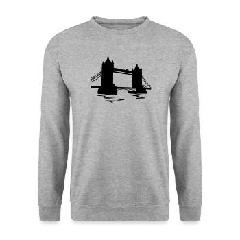 Tower bridge London - Unisex Pullover - Weißgrau meliert - Vorne - Alina (178cm) & Michal (187cm)