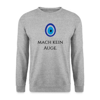 Mach kein Auge - Unisex Pullover - Weißgrau meliert - Vorne - Alina (178cm) & Michal (187cm)