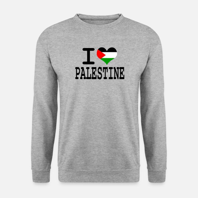 i love Palestine - Unisex Pullover - Weißgrau meliert