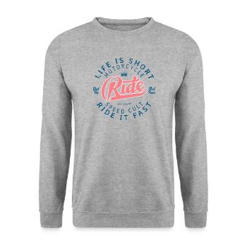 Motorcycle Speed Cult - Unisex Pullover - Weißgrau meliert - Vorne - Alina (178cm) & Michal (187cm)