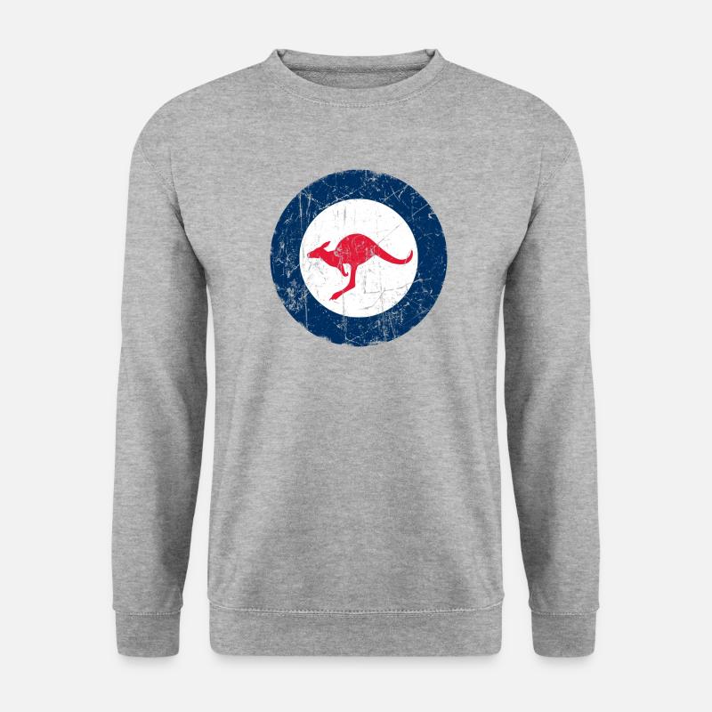 Australien Luftfahrt Cockade Vintage-Effekt - Unisex Pullover - Weißgrau meliert