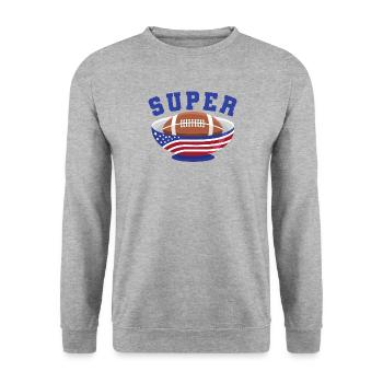 American Football Finale Champion Gewinner Team - Unisex Pullover - Weißgrau meliert - Vorne - Alina (178cm) & Michal (187cm)