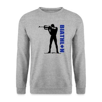 Biathlon - Unisex Sweatshirt - salt & pepper - Front - Alina (178cm) & Michal (187cm)