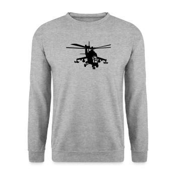 Helicopter Mi-24 - Unisex Sweatshirt - salt & pepper - Front - Alina (178cm) & Michal (187cm)