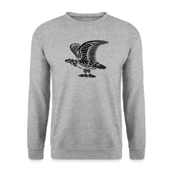 Tattoo eagle with wings. - Unisex Sweatshirt - salt & pepper - Front - Alina (178cm) & Michal (187cm)