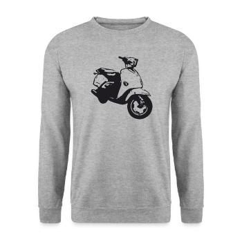 roller - Unisex Pullover - Weißgrau meliert - Vorne - Alina (178cm) & Michal (187cm)