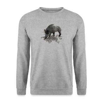 Sanglier - Sweat-shirt Unisexe - gris chiné - Devant - Alina (178cm) & Michal (187cm)
