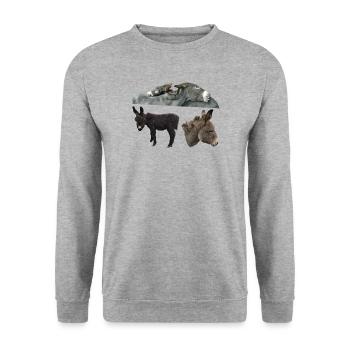 Âne - Sweat-shirt Unisexe - gris chiné - Devant - Alina (178cm) & Michal (187cm)