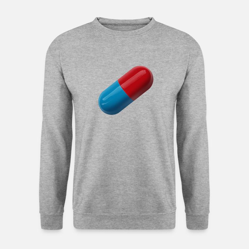 Trendiges Pillen-Design - Unisex Pullover - Weißgrau meliert