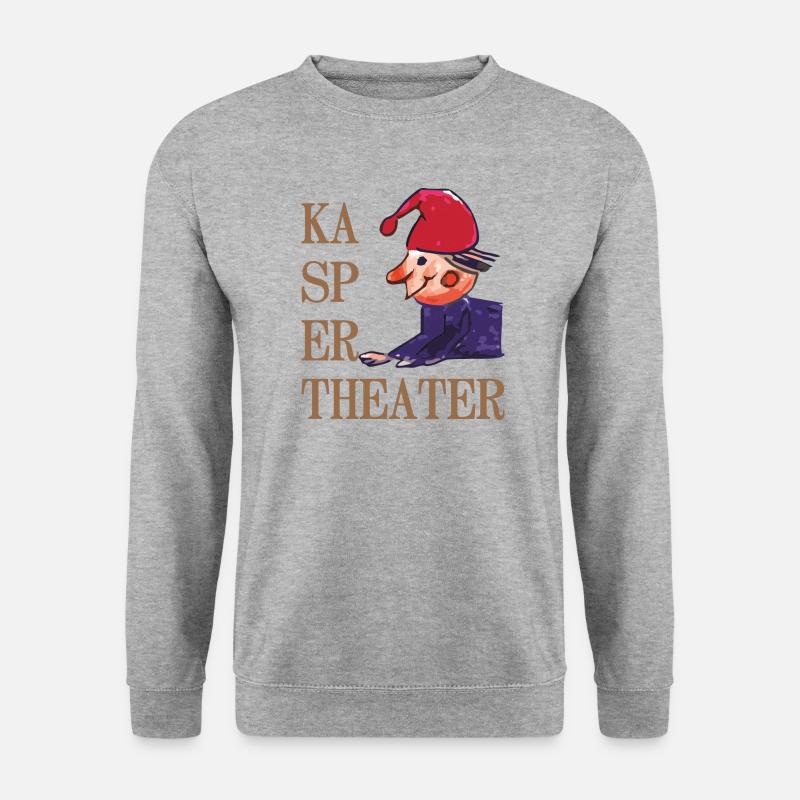 Kaspertheater - Unisex Pullover - Weißgrau meliert