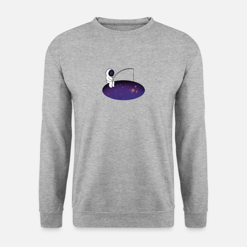 Weltraumfischer - Unisex Pullover - Weißgrau meliert