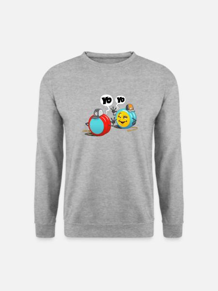 yo yo - Unisex Pullover - Weißgrau meliert