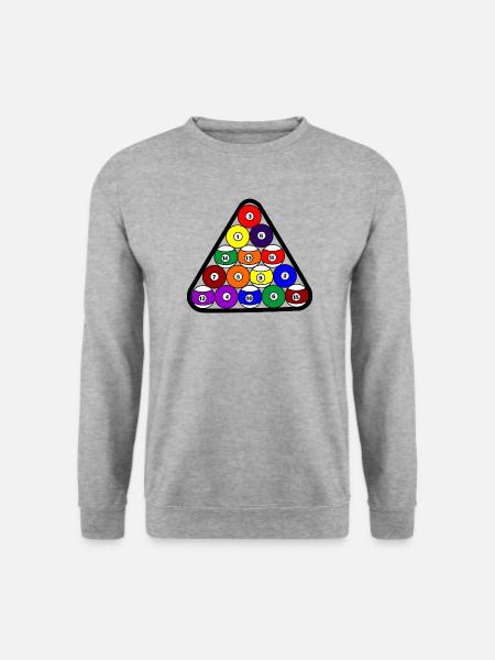 Snookerbälle für Snookerschläger oder Lüge - Unisex Pullover - Weißgrau meliert
