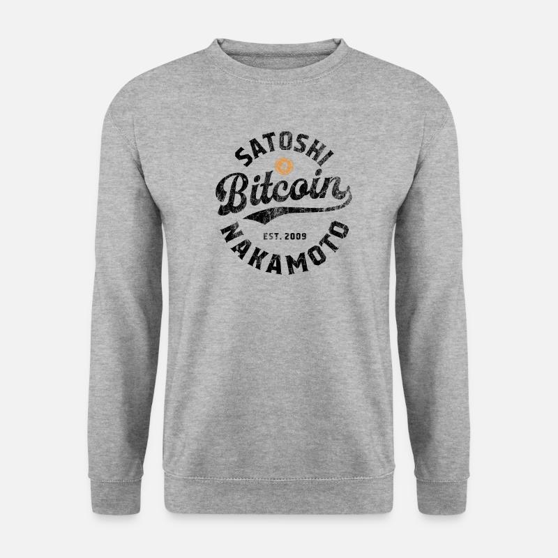 Bitcoin Satoshi Nakamoto - Unisex Pullover - Weißgrau meliert