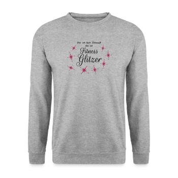 Fitness Glitzer - Unisex Pullover - Weißgrau meliert - Vorne - Alina (178cm) & Michal (187cm)