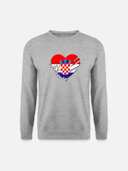 Kroatien - Kroatien - Unisex Pullover - Weißgrau meliert