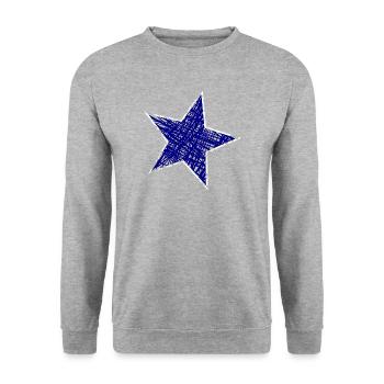 STERN. STERNE. STERN. STERNE. FEST. JAHRESTAG - Unisex Pullover - Weißgrau meliert - Vorne - Alina (178cm) & Michal (187cm)