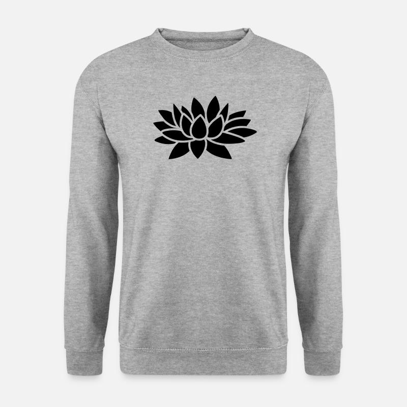 Lotusblume - Unisex Pullover - Weißgrau meliert