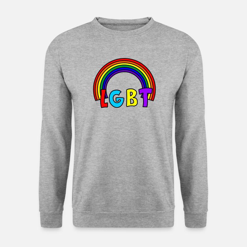 LGBT-Regenbogen - Unisex Pullover - Weißgrau meliert