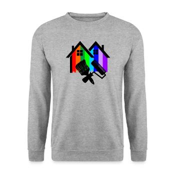 House painter color with paintbrush and paint roller - Unisex Sweatshirt - salt & pepper - Front - Alina (178cm) & Michal (187cm)