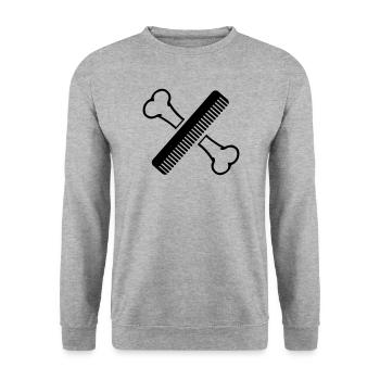 Bone with comb grooming salon - Unisex Sweatshirt - salt & pepper - Front - Alina (178cm) & Michal (187cm)
