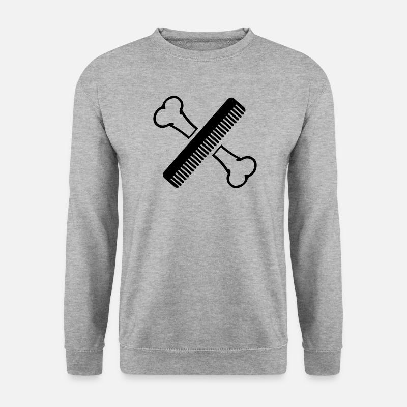 Bone with comb grooming salon - Unisex Sweatshirt - salt & pepper