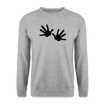 Two hands - Unisex Sweatshirt - salt & pepper - Front - Alina (178cm) & Michal (187cm)