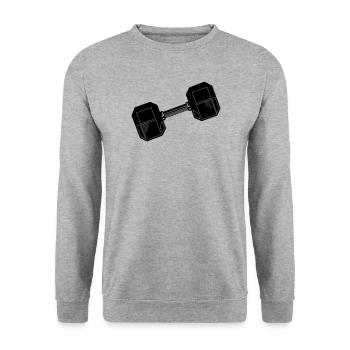 Dumbbell weighthalter - Unisex Sweatshirt - salt & pepper - Front - Alina (178cm) & Michal (187cm)