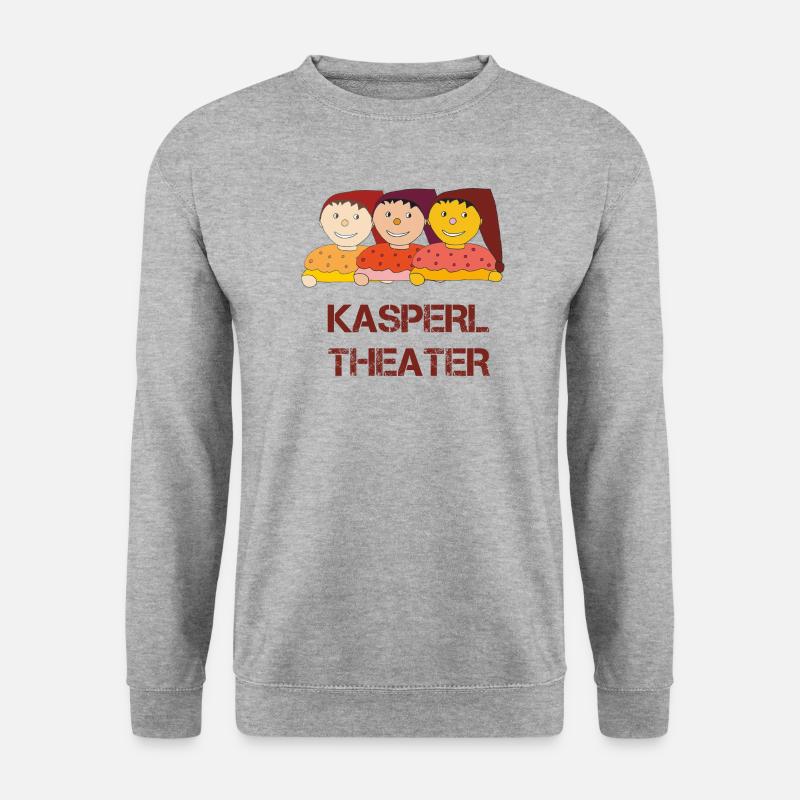 Kasperltheater lustig - Unisex Pullover - Weißgrau meliert