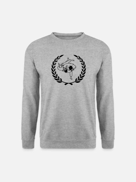 Judo werfen Sportpreis Lorbeerkranz - Unisex Pullover - Weißgrau meliert
