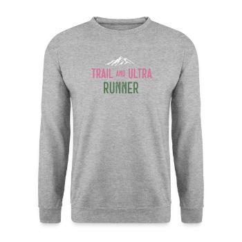 Trail und Ultra Runner - Unisex Pullover - Weißgrau meliert - Vorne - Alina (178cm) & Michal (187cm)
